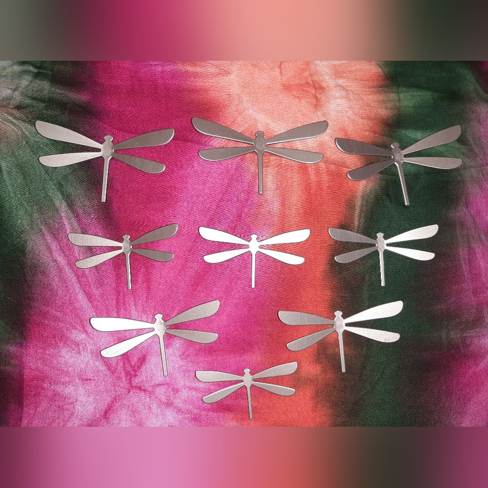 Silver Dragonfly Magnetic Decor Set Of 9